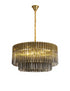 Kuna Brass/Clear Pendant Round 8 Light 60cm